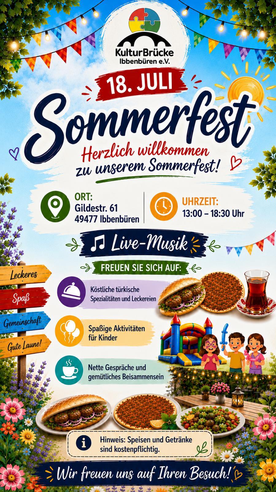 Sommerfest bei KulturBrücke Ibbenbüren e.V. – Wir freuen uns auf Sie!